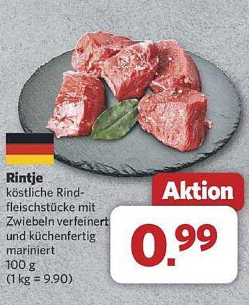 Rintje köstliche Rindfleischstücke mit Zwiebeln verfeinert und küchenfertig mariniert