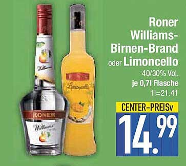 Roner Williams-Birnen-Brand oder Limoncello