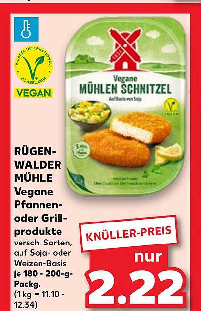 RÜGEN-WALDER MÜHLE Vegane Mühle Schnitzel