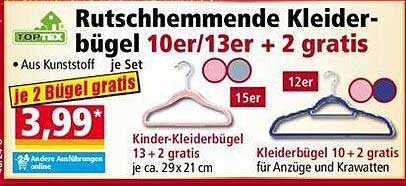 Rutschhemmende Kleiderbügel 10er/13er + 2 gratis