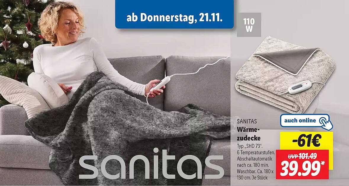 SANITAS Wärmezudecke