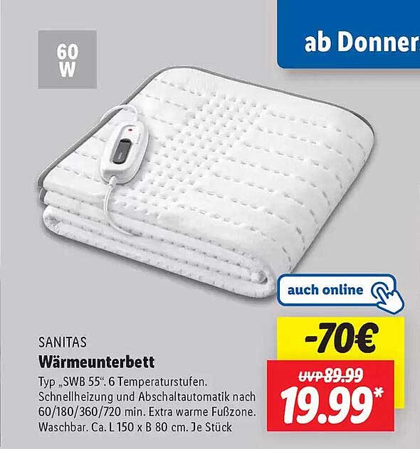 SANITAS Wärmunterbett