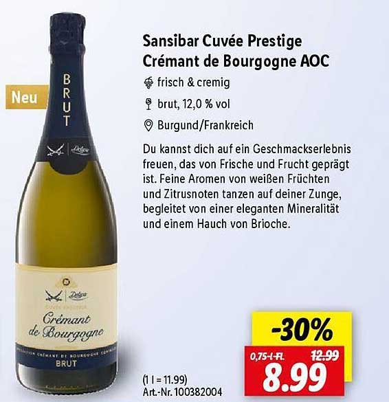 Sansibar Cuvée Prestige Crémant de Bourgogne AOC