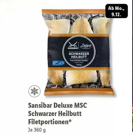 Sansibar Deluxe MSC Schwarzer Heilbutt Filetportionen