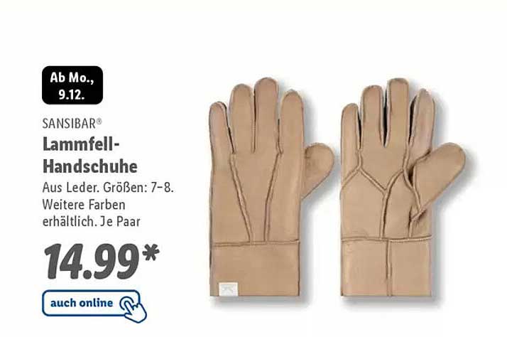 SANSIBAR® Lammfell-Handschuhe