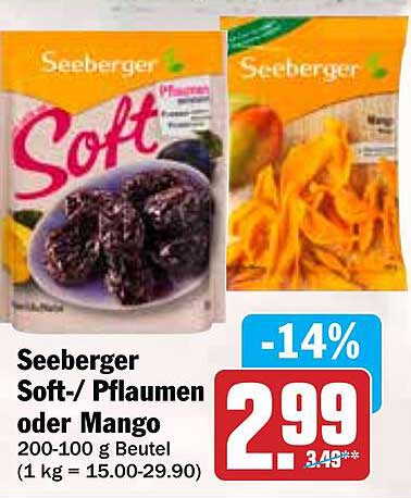 Seeberger Soft-/Pflaumen oder Mango