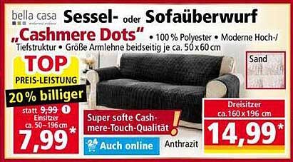 Sessell- oder Sofäuberwurf „Cashmere Dots“