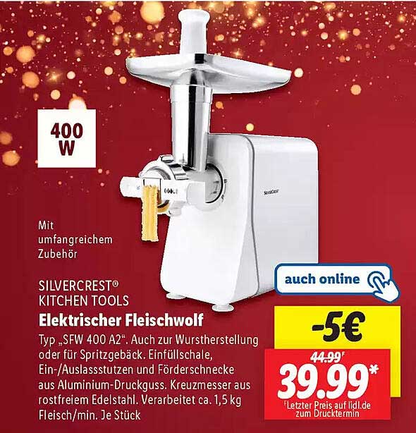 SLIVERCREST® KITCHEN TOOLS Elektrischer Fleischwolf