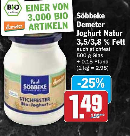 Söbbeke Demeter Joghurt Natur