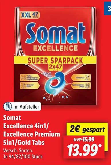 Somat Excellence 4in1/ Excellence Premium 5in1/ Gold Tabs