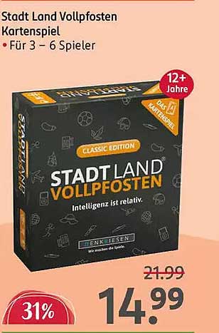 STADT LAND VOLLPFOSTEN Kartenspiel