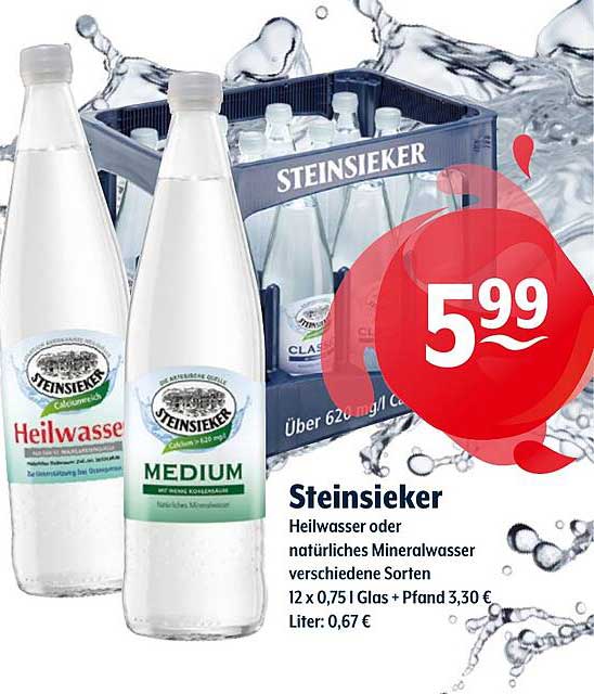 Steinsieker Heilwasser oder natürliches Mineralwasser