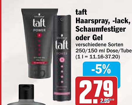 taft Haarspray, -lack, Schaumfestiger oder Gel