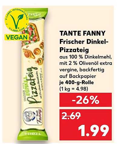 TANTE FANNY Frischer Dinkel-Pizzateig