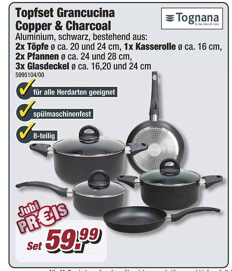 Topfset Grancucina Copper & Charcoal