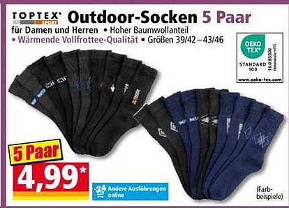 TOPTEX Outdoor-Socken 5 Paar