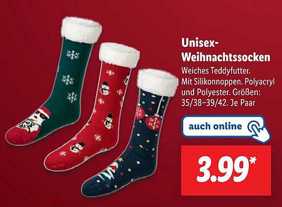 Unisex-Weihnachtssocken