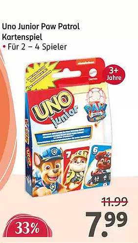 Uno Junior Paw Patrol Kartenspiel