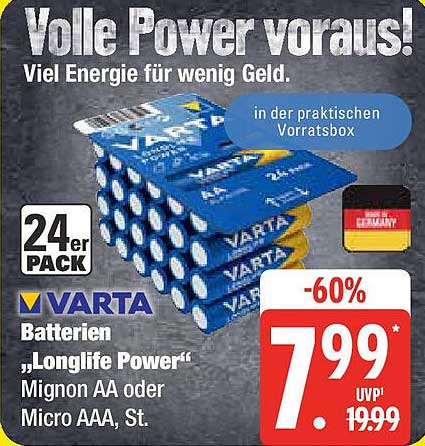 VARTA Batterien „Longlife Power“