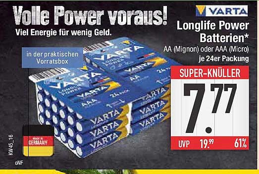 VARTA Longlife Power Batterien