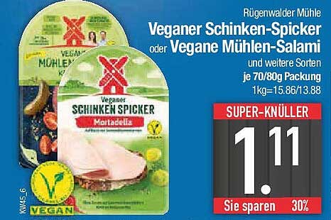 Veganer Schinken-Spicker oder Vegane Mühlen-Salami