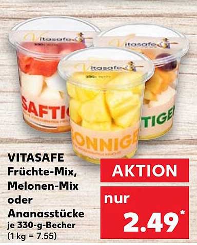 VITASAFE Früchte-Mix, Melonen-Mix oder Ananasstücke