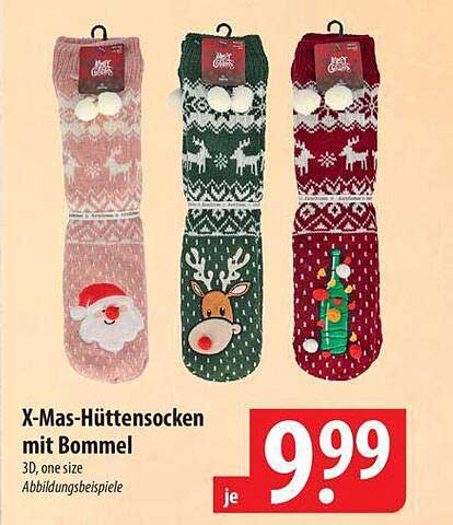 X-Mas-Hüttensocken mit Bommel