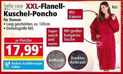 XXL-Flanell-Kuschel-Poncho für Damen