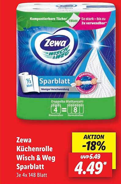 Zewa Küchenrolle Wisch & Weg Sparblatt