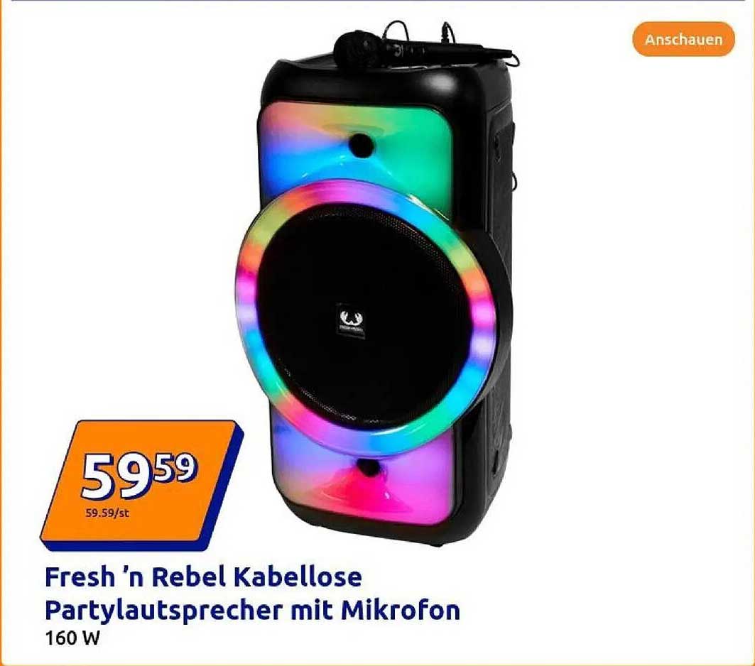 Fresh ’n Rebel Kabellose Partylautsprecher mit Mikrofon