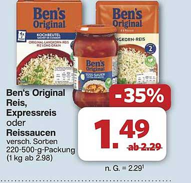 Ben's Original Reis, Expressreis oder Reissaucen