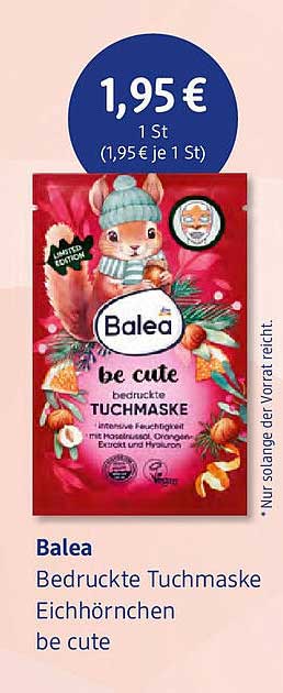 Balea Bedruckte Tuchmaske Eichhörnchen be cute