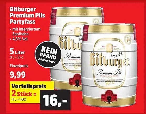 Bitburger Premium Pils Partyfass