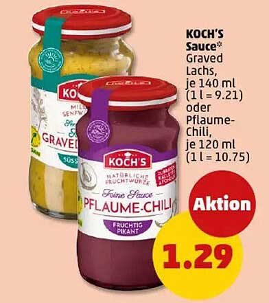 KOCH'S Sauce* Pflege Lachs oder Pflaume-Chili