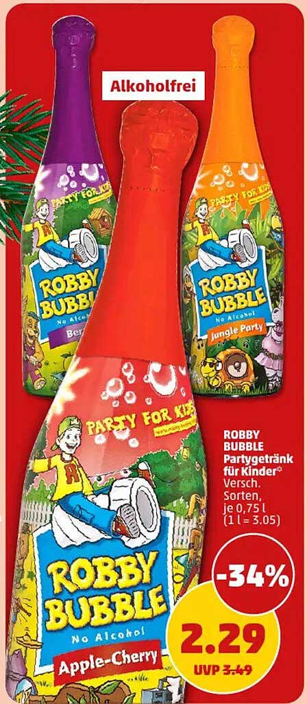 ROBBY BUBBLE Partygetränk für Kinder