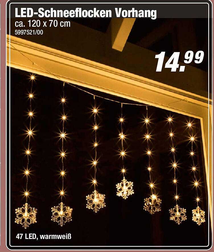 LED-Schneeflocken Vorhang