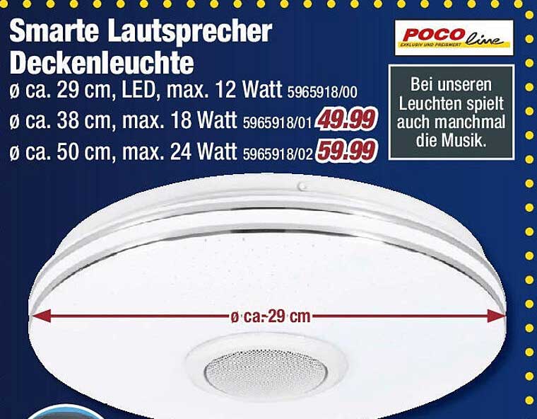 Smarte Lautsprecher Deckenleuchte