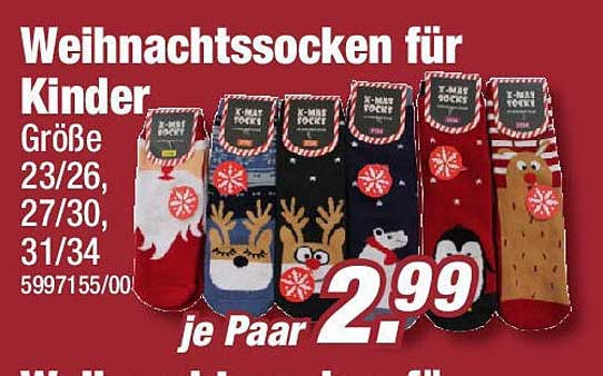 Weihnachtsocken für Kinder