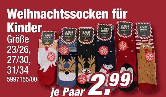 Weihnachtssocken für Kinder