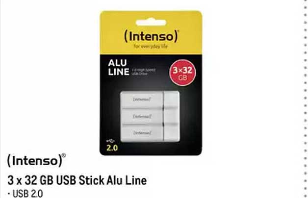 3 x 32 GB USB Stick Alu Line