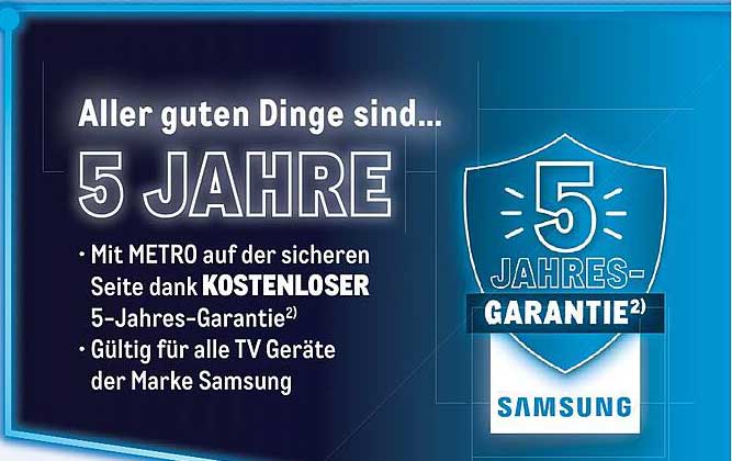 5-JAHRES-GARANTIE² SAMSUNG