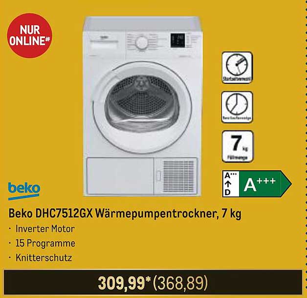 Beko DHC7512GX Wärmepumpentrockner, 7 kg