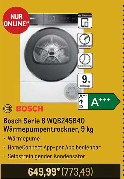 Bosch Serie 8 WQB245B40 Wärmepumpentrockner