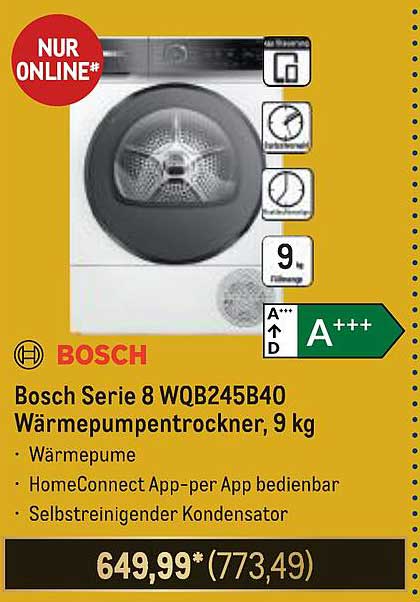 Bosch Serie 8 WQB245B40 Wärmepumpentrockner