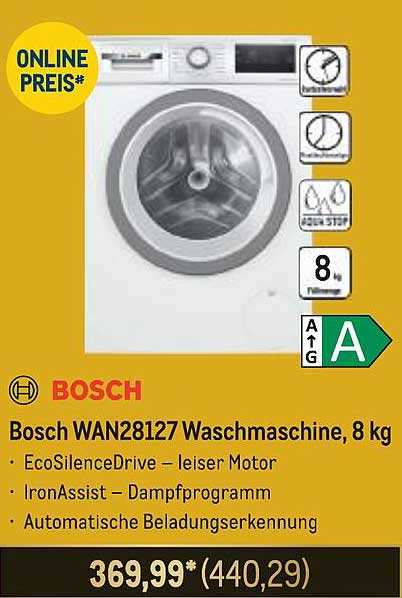 Bosch WAN28127 Waschmaschine, 8 kg