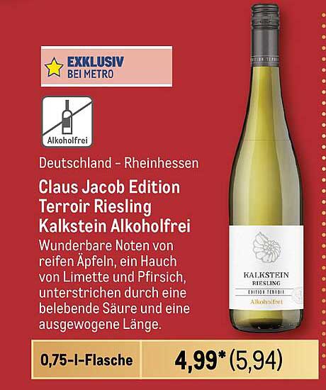 Claus Jacob Edition Terroir Riesling Kalkstein Alkoholfrei