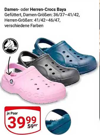 Damen- oder Herren-Crocs Baya