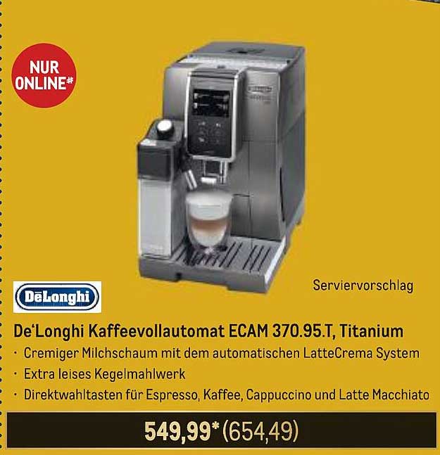 De'Longhi Kaffeevollautomat ECAM 370.95.T, Titanium