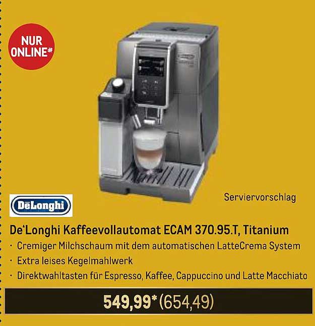 De'Longhi Kaffeevollautomat ECAM 370.95.T, Titanium