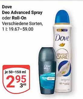 Dove Deo Advanced Spray oder Roll-On